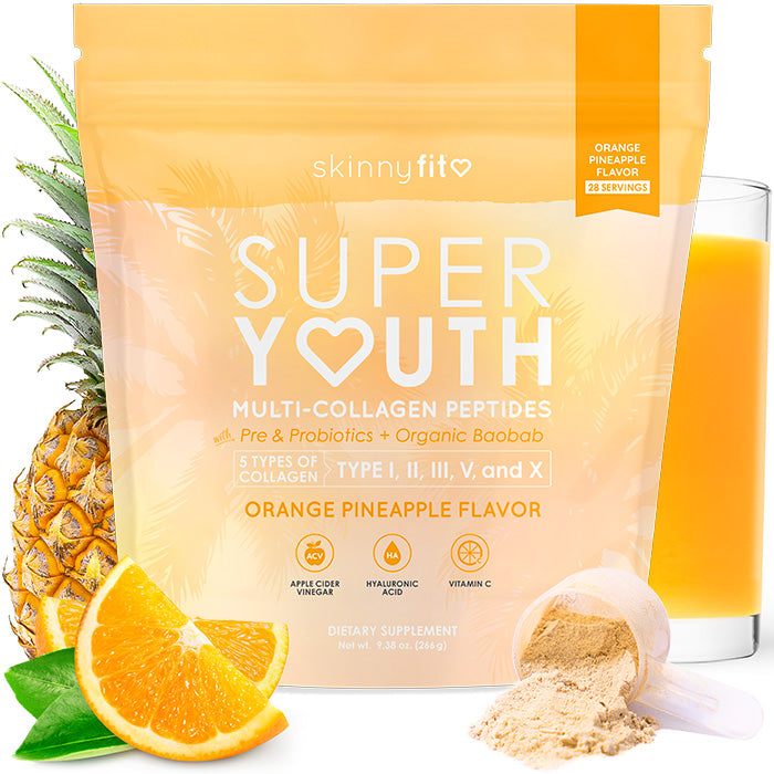 Super Youth Multi-Collagen Peptides + Organic Baobab and Probiotics Tropical Punch Flavor