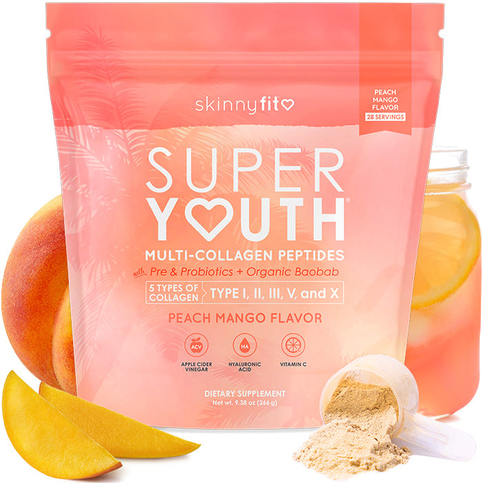 Super Youth Multi-Collagen Peptides + Organic Baobab and Probiotics Tropical Punch Flavor